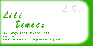 lili demecs business card